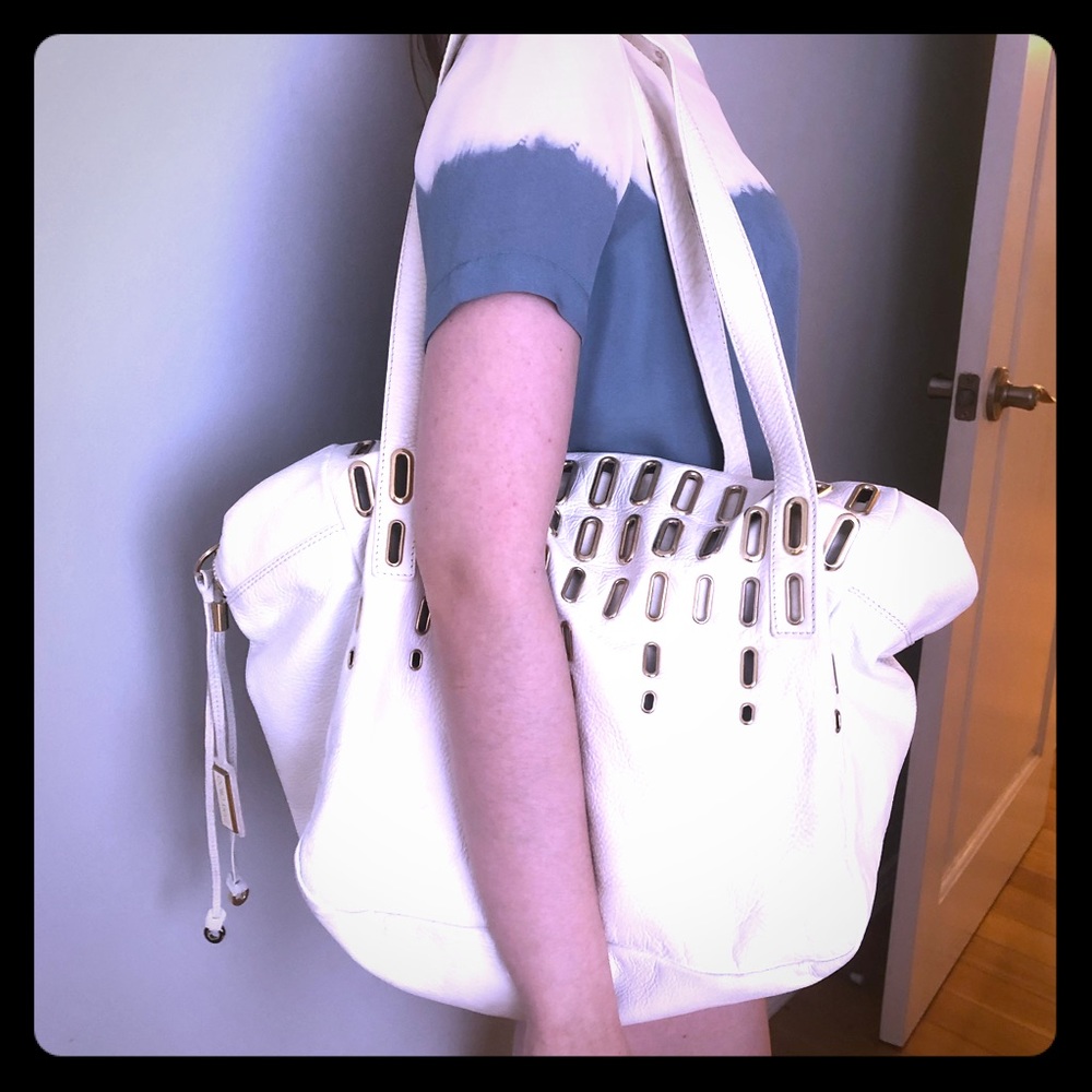 Jimmy Choo Vintage shoulder bag white with gold.